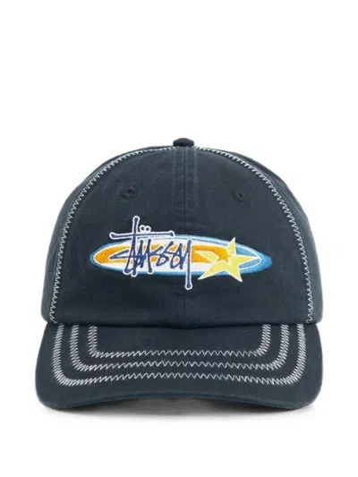 Stussy Oval Star Embroidered Baseball Cap In Black