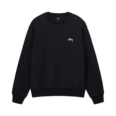 Pre-owned Stussy Overdyed Stock Logo Crew 'black'