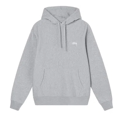 Pre-owned Stussy Overdyed Stock Logo Hoodie 'grey Heather'