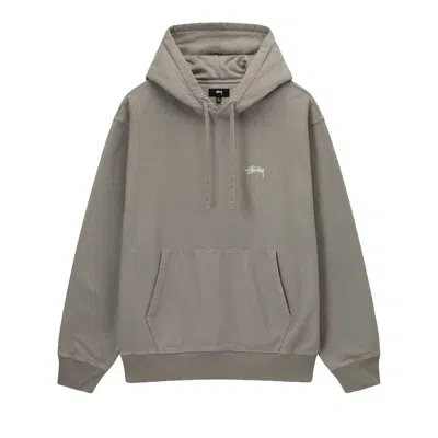 Pre-owned Stussy Overdyed Stock Logo Hoodie 'sand' In Grey