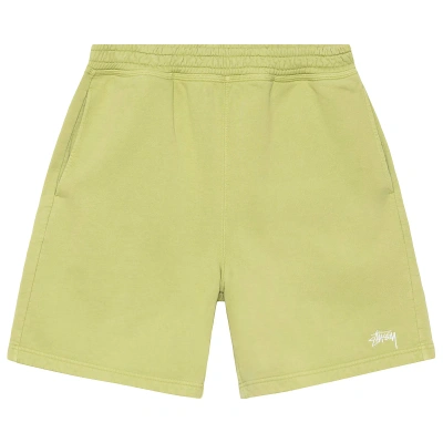Pre-owned Stussy Overdyed Stock Logo Sweat Short 'pale Green'