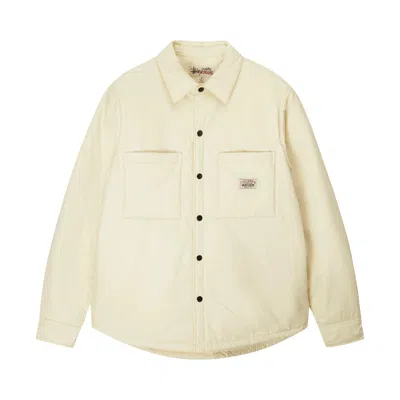 Pre-owned Stussy Padded Tech Over Shirt 'natural' In Cream