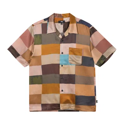 Pre-owned Stussy Painted Check Silk Shirt 'multicolor' In Multi-color