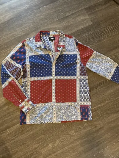 Pre-owned Stussy Paisley Patchwork Shirt In Blue