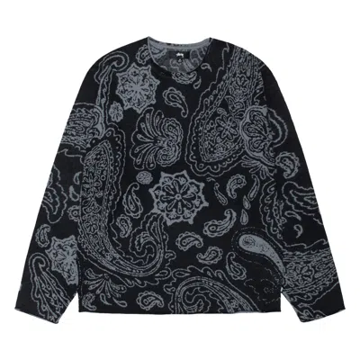Pre-owned Stussy Paisley Sweater 'black'