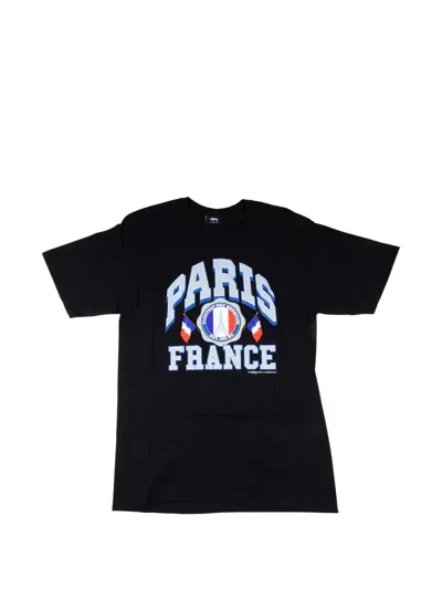 Stussy Paris France T-shirt In Black