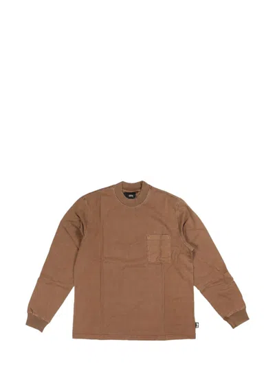 Stussy Patch-pocket Sweatshirt In Brown