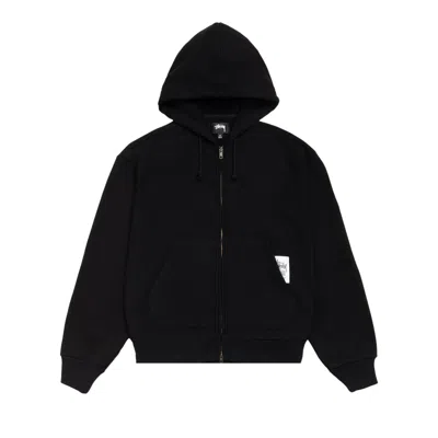 Pre-owned Stussy Patch Zip Knit Hoodie 'black' | Men's Size Xxl