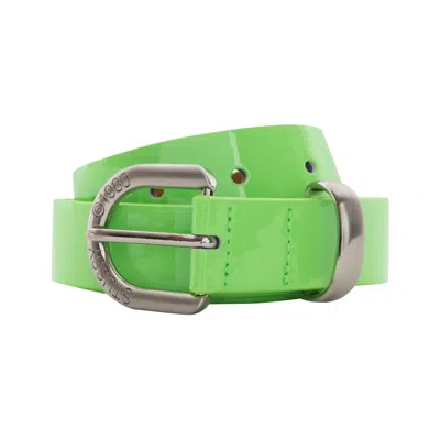 Pre-owned Stussy Patent Leather Belt 'green' | Men's Size L/xl