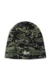 Stussy Patterned Beanie Hat In Green