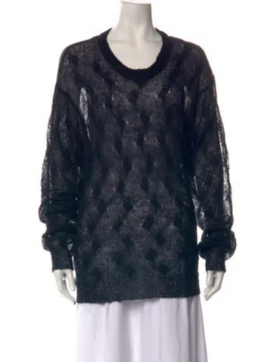 Pre-owned Stussy Patterned Crew Neck Sweater W/ Tags In Blue