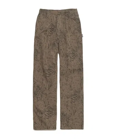 Stussy Stüssy Patterned Straight-leg Trousers In Brown