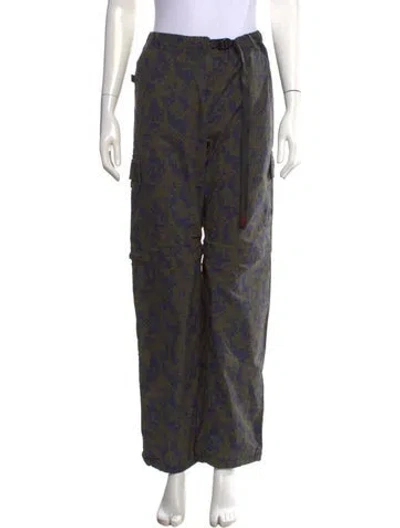 Pre-owned Stussy Patterned Wide Leg Pants W/ Tags In Green