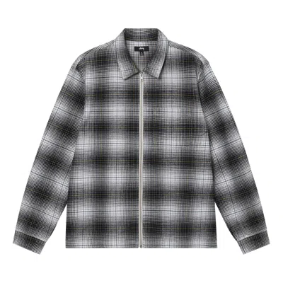 Pre-owned Stussy Paul Shadow Plaid Zip Shirt 'black'
