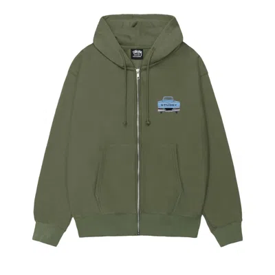 Pre-owned Stussy Pickup Zip Hoodie 'olive' | Green | Men's Size L