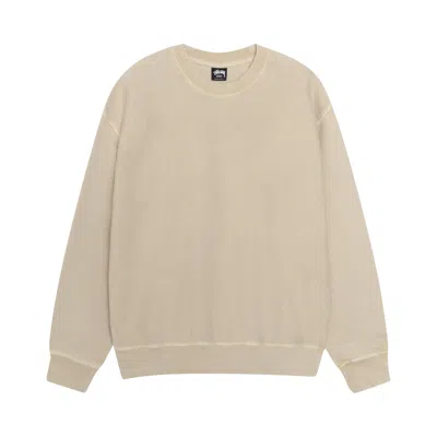 Pre-owned Stussy Pigment Dyed Buana Crew 'khaki' | Tan | Men's Size S In Brown