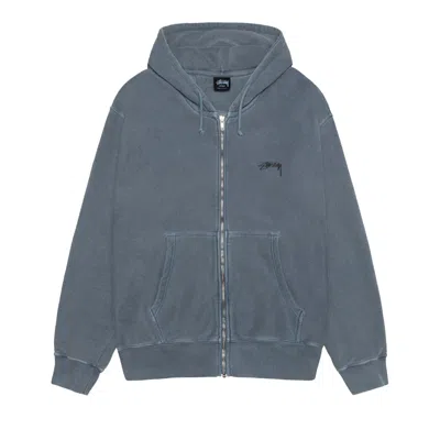 Pre-owned Stussy Pigment Dyed Buana Zip Hoodie 'navy' In Blue