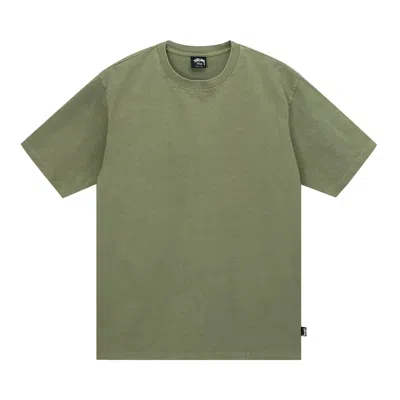 Pre-owned Stussy Pigment Dyed Crew 'olive' In Green