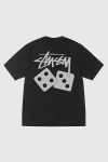 Stussy Pigment Dyed Dice Graphic T-shirt Top In Black, Men's At Urban Outfitters