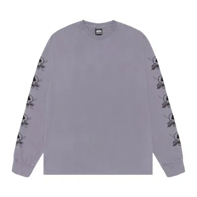 Pre-owned Stussy Pigment Dyed Foils Long-sleeve Tee 'shark' In Purple