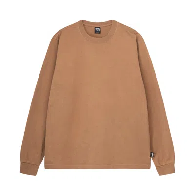 Pre-owned Stussy Pigment Dyed Long-sleeve Crew 'brown'