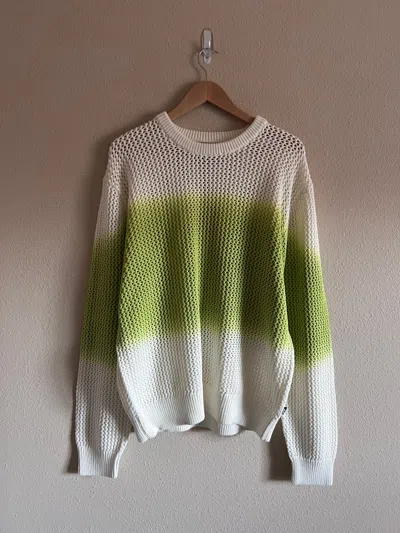Pre-owned Stussy Pigment Dyed Loose Gauge Sweater In Green