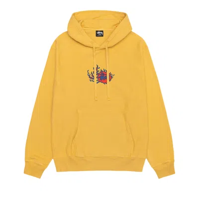 Pre-owned Stussy Pigment Dyed Mosaic Dragon Hoodie 'honey' In Yellow