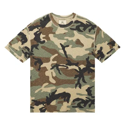 Pre-owned Stussy Pigment Dyed Short-sleeve Thermal 'camo' | Green | Men's Size M