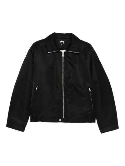 Stussy Pile Lined Zip Jacket In Black