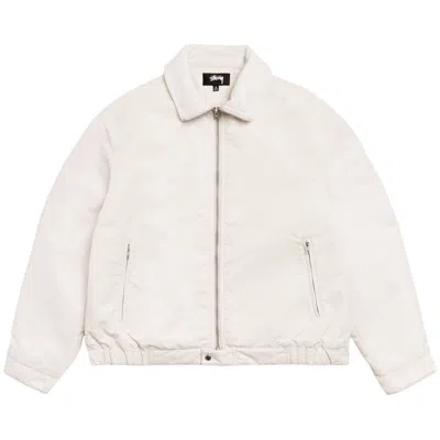 Pre-owned Stussy Pile Lined Zip Jacket 'bone' | Cream | Men's Size L In White