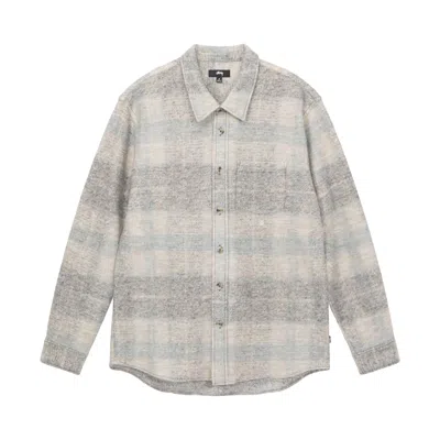Pre-owned Stussy Plaid Knit Shirt 'grey'