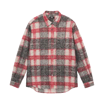 Pre-owned Stussy Plaid Knit Shirt 'red'