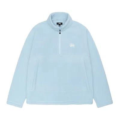 Pre-owned Stussy Polar Fleece Half Zip Mock Neck 'blue'