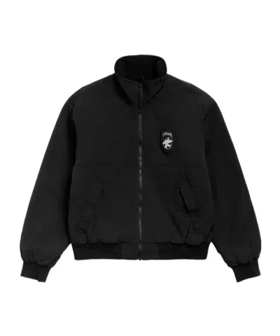 Stussy Logo-patch Fleece-lined Jacket In Black