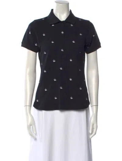 Pre-owned Stussy Polka Dot Print Short Sleeve Button-up Top In Black