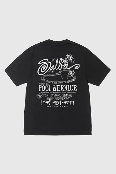 Stussy Pool Service Pigment Dyed Tee In Black, Men's At Urban Outfitters