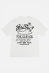 Stussy Pool Service Pigment Dyed Tee In White, Men's At Urban Outfitters