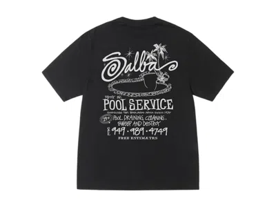 Pre-owned Stussy Pool Service Pigment Dyed Tee Shirt In Black