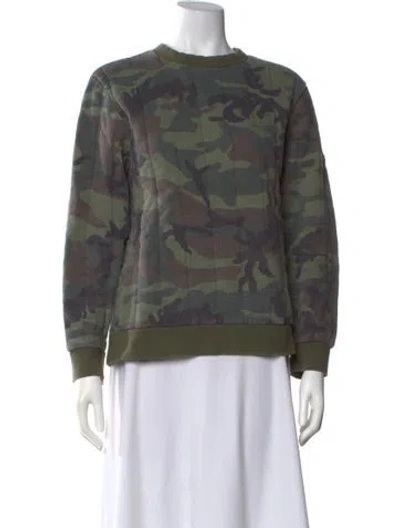 Pre-owned Stussy Printed Crew Neck Sweatshirt In Green