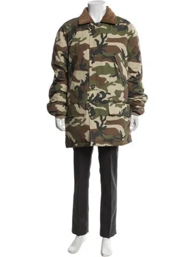 Pre-owned Stussy Printed Parka In Brown
