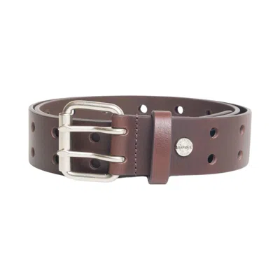 Pre-owned Stussy Punch Out Leather Belt 'brown' | Men's Size S/m