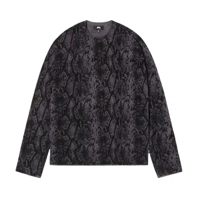 Pre-owned Stussy Python Knit Crew 'charcoal' | Grey | Men's Size S In Gray