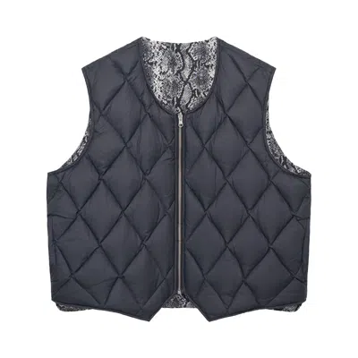 Pre-owned Stussy Python Reversible Vest 'bone' In Grey