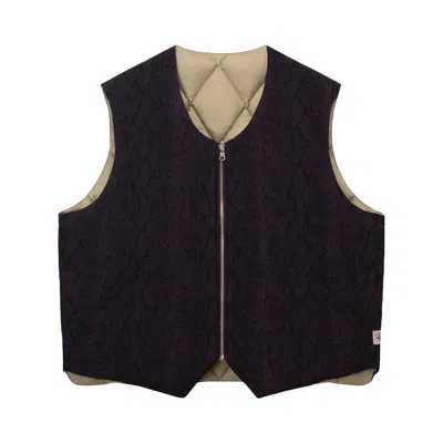 Pre-owned Stussy Python Reversible Vest 'burgundy' In Purple
