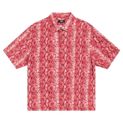 Pre-owned Stussy Python Short-sleeve Shirt 'red' | Men's Size S