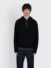 Stussy Quarter Zip Sweater Hood In Black