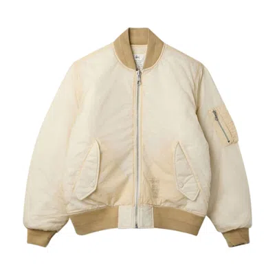 Pre-owned Stussy Quilted Bomber Jacket 'cream' | Men's Size S In White