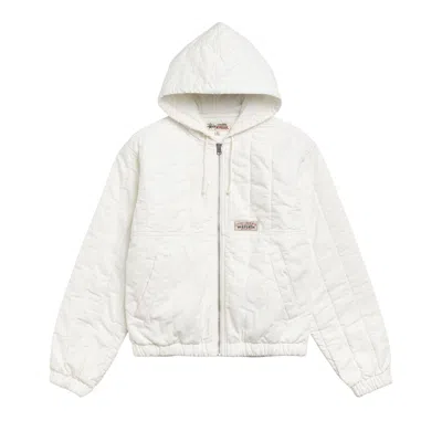 Pre-owned Stussy Quilted Canvas Work Jacket 'bone' | Cream | Men's Size S In White
