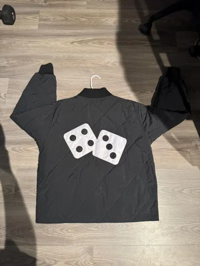 Pre-owned Stussy Quilted Dice Coach Jacket In Black