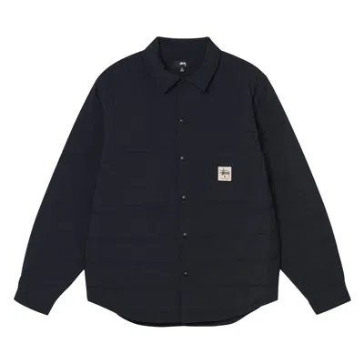 Pre-owned Stussy Quilted Fatigue Shirt 'black'